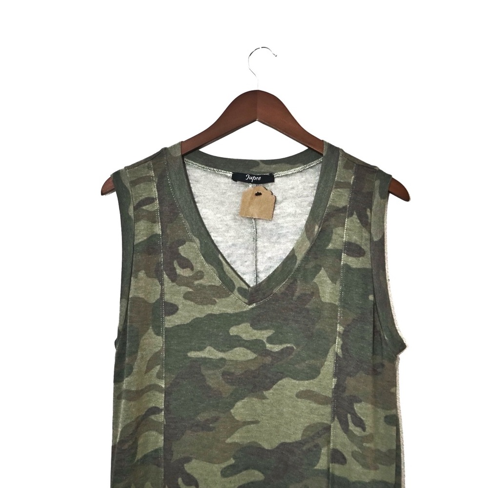 Camo maxi dress, sleeveless, size S/M.